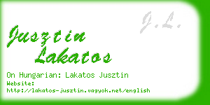 jusztin lakatos business card